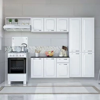 Cozinha Compacta Itatiaia Amanda Plus com 10 Portas, 1 Gaveta e 8 Prateleiras - 245cm de largura - Branco Neve
