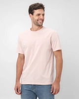 Camiseta masculina rosa manga curta básica - Do PP ao XG
