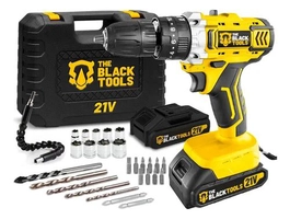 Furadeira Parafusadeira 21V The Black Tools c/ Maleta e 2 Baterias