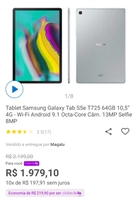 [Clube da Lu] Galaxy Tab S5e T725 64GB 10,5” 4G - Wi-Fi Android 9.1 Octa-Core Câm. 13MP Selfie 8MP R$1.979