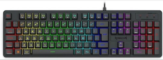 Teclado Gamer Redragon Netherbane K521-RGB - USB, Preto, Membrana