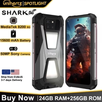 (DO BRASIL) [MOEDAS R$2501] Smartphone Unihertz SHARK 5G, Smartphone Robusto, 256GB, 12GB ram, Dimensity 8200, 15600mah