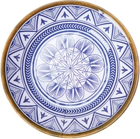 Prato Fundo Linha Mandala Mimo Style Azul/Branco - R$7