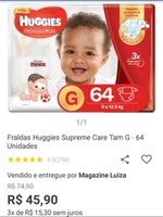 Fralda huggies Supremes care