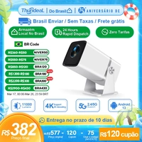 (NO BRASIL) ThundeaL 4K Projetor Full HD FHD TD80W Android WiFi 3DTD80 Projetor de feixe portátil Projetor - AliExpress 