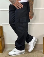 Calça Cargo Masculina Sarja com Bolso Lateral