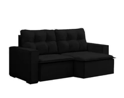 Sofá 3 Lugares Retrátil 210 cm - PRETO