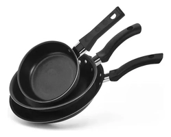 Conjunto De Frigideiras Antiaderente 3 Peças Nacional Preta