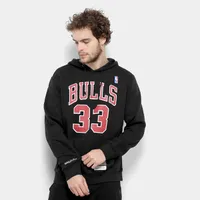 Moletom Chicago Bulls Mitchell & Ness NBA Canguru II - Preto R$130
