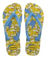 [FRETE GRATIS] Chinelo Masculino Havaianas Simpsons - Branco/turquesa | R$ 18
