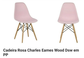 Cadeira Charles Eiffel Eames Fortt Rosa - Ft-18090 R$ 109