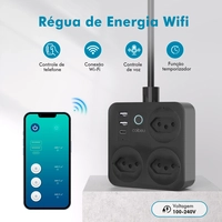 [Do Brasil/APP/Moedas R$ 76] Extensão Inteligente Wi-Fi 3 Tomadas 4 USB Plug EU Coibeu