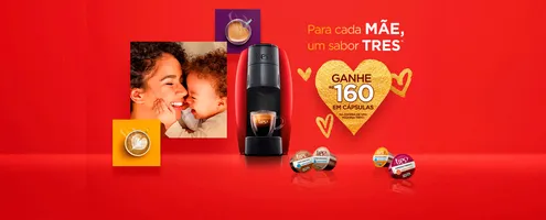 Compre uma maquina Três e Ganhe R$ 160 em Cápsulas