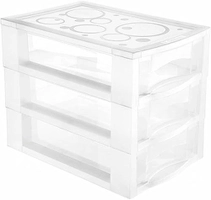 (APP) Gaveteiro Plástico Médio 3 Gavetas Cristal