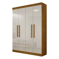 Guarda Roupa Solteiro Hera 4 Portas MDF Rufato - Off White