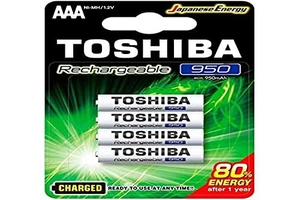 Pilha Toshiba AAA Recarregável 1,2V 950mAh c/ 4 unid.