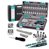 KIT DE FERRAMENTA COM MALETA 1/4 CRV 57 PEÇAS - STELS