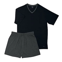 Pijama Modal E Viscose M.Curta E Gola V, Mash, Masculino, Preto, M