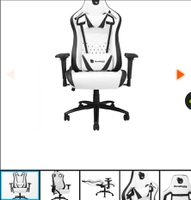 Cadeira Gamer Terabyte White Throne, Reclinável, 4D, Suporta até 180KG, Branco e Preto