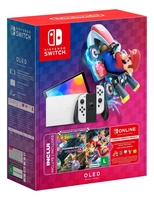Console Nintendo Switch OLED + Jogo Mario Kart 8 Deluxe + 3 Meses NS Online