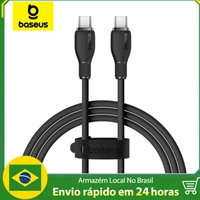[BR] BASEUS Pudding Series Cabo USB C para USB C de 100 W para iPhone 15 MacBook iPad Pro cabo de carregamento rápido 100W 1.2 meter