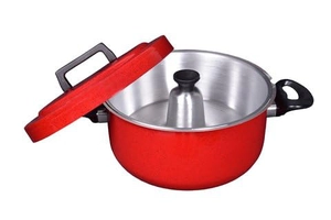 Panela Para Pudim Em Aluminio Com Borracha De Pressão Conjunto Forma De Pudim Banho Maria Panela MultiUso