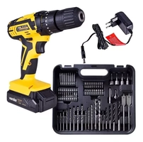 Furadeira parafusadeira sem fio de 10mm Vonder PFV 074 12V + 74 acessorios com maleta de transporte 100V/240V 50Hz/60Hz