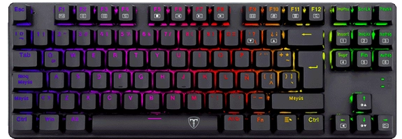 Teclado Mecanico T-Dagger Bora RGB, Switch Red, Anti-Ghosting, ABNT2, Preto