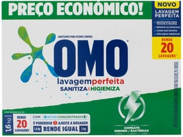 (APP)(L3P2)Sabão em Pó Omo Lavagem Perfeita - Sanitiza 1,6kg