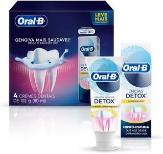 Oral-B Pasta de Dente Gengiva Detox 102g, 4 Unidades