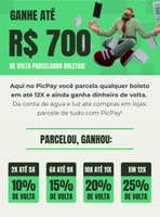 [SELECIONADOS] Até 25% de Cashback parcelando boletos em até 12x