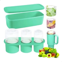 Forma Gelo De Silicone Cilíndrica Com Tampa P/ Copo Térmico