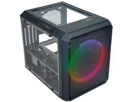 Gabinete Gamer K-Mex Microcraft V CG-05RC - RGB ATX 3 FANs Preto | R$360