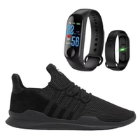 Tênis Caminhada Corrida Leve Macio Confortável Fitness Academia + Pulseira Inteligente M3 - Ever Way