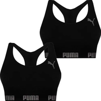 [1°Compra R$76,41] Kit 2 Tops Puma Feminino Nadador Sem Costura Alta Sustentação Academia Fitness