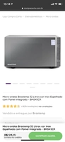Micro-ondas Brastemp 32 Litros cor Inox Espelhado com Painel Integrado | R$313