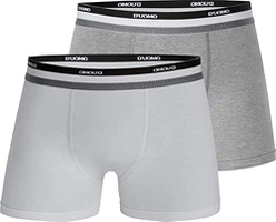 Kit 2 Cuecas Boxer Algodão, Duomo, Masculino, Branco/Cinza, GG