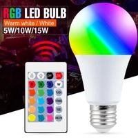 lâmpada de controle inteligente led rgb luz regulável | R$5