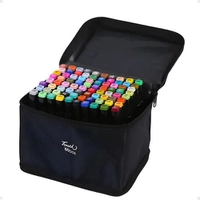 Canetas Permanentes 80 Cores Ponta Dupla c/ Bolsa