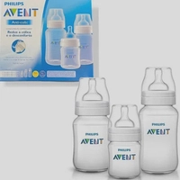 Kit 3 Mamadeiras anti-colic Classica 125/260/330ML Philips avent SCD809/41