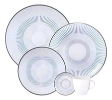Aparelho De Jantar Tramontina Griz Porcelana Decorada 20 Peças