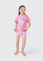 [TAM: 10] Conjunto Infantil Menina Curto Estampado - Rosa