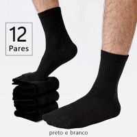 [Moedas R$6] Meias Masculinas de Algodão, 12 Pares