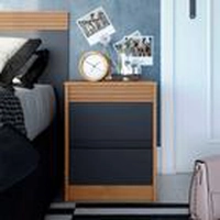 (Cliente Ouro) Mesa de Cabeceira Detroit 2 GV Naturale e Grafite