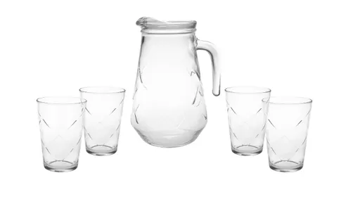 Conjunto de Jarra 1,5L e Copos 280ml de Vidro - Nadir Maracatu 5 Peças