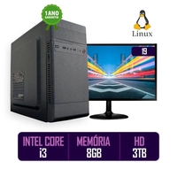 Computador PC CPU Completo Intel Core i3 8Gb 3Tb Monitor 19 LED HDMI Desktop BestCorp