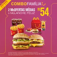 Combo Família (Big Mac, Cheddar McMelt, McChicken e Quarterão) no McDonald's - R$54