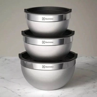 Electrolux - Conjunto Bowls Tigelas Inox Com Tampa Plástica