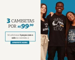 3 Camisas por R$ 99,90