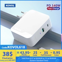 Kovol 140w carregador de telefone móvel gan iii pd 3.1 portátil 